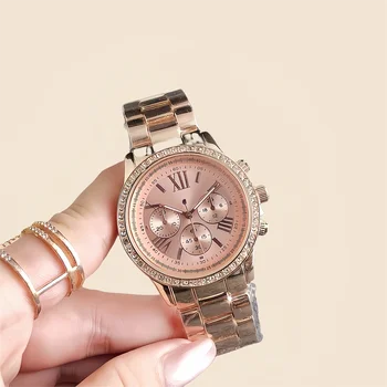 factory Customize designer women watch high quality stainless steel quartz waterproof top luxury brand women rhinestone watches