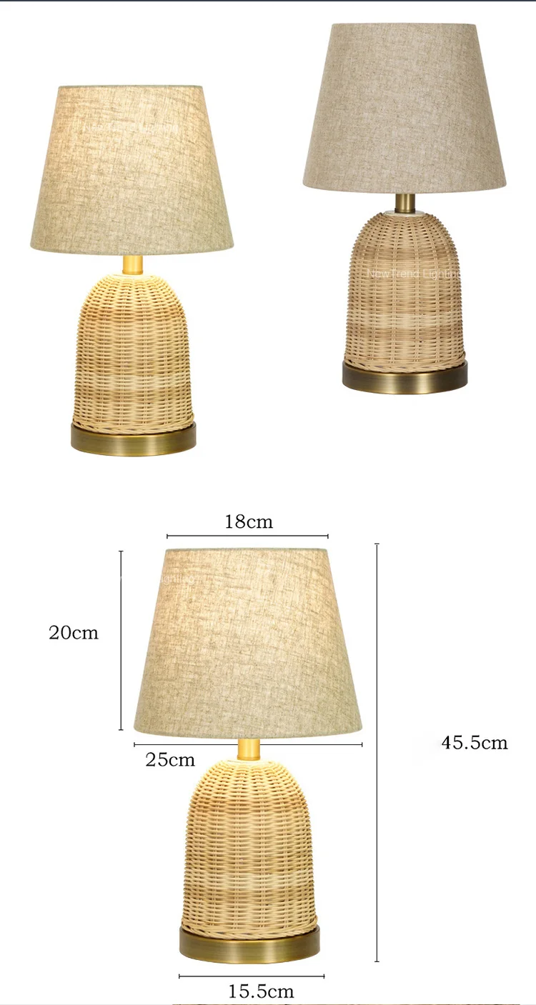 tr0028 nature style indoor decoration restaurant hotel room bedroom led rattan weaving table lamp-1