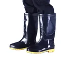 Rain Boots Wholesale Material Black Men Waterproof Anti-skidding Pvc Rain Boots