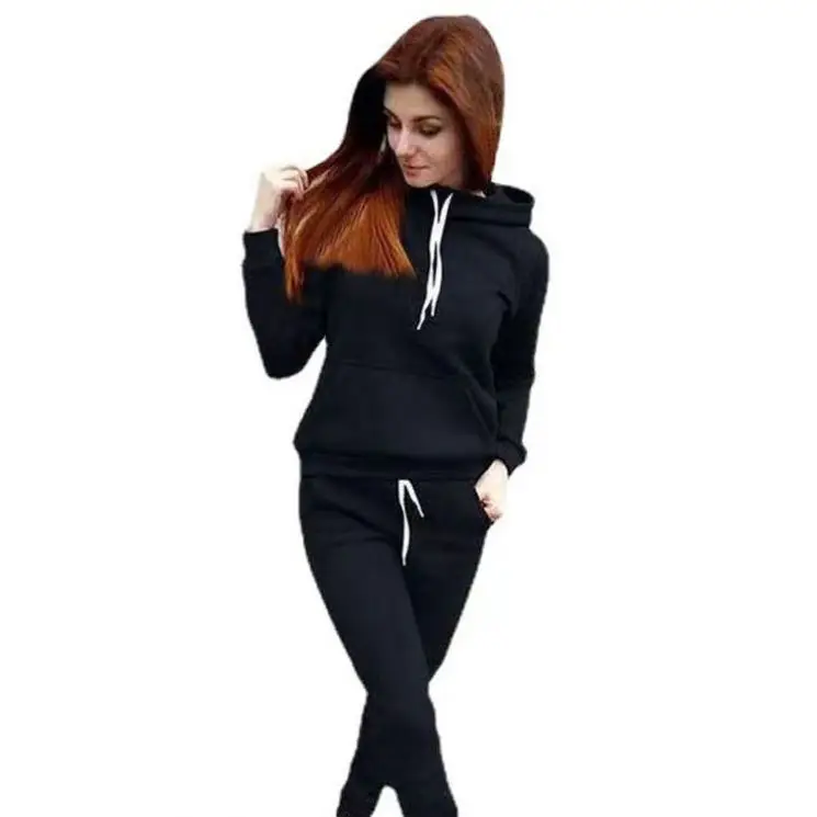 Custom Logo Jogging Sportswear Two Piece Sweat Track Suits Ladies Jogger Clothing Womens Tracksuits