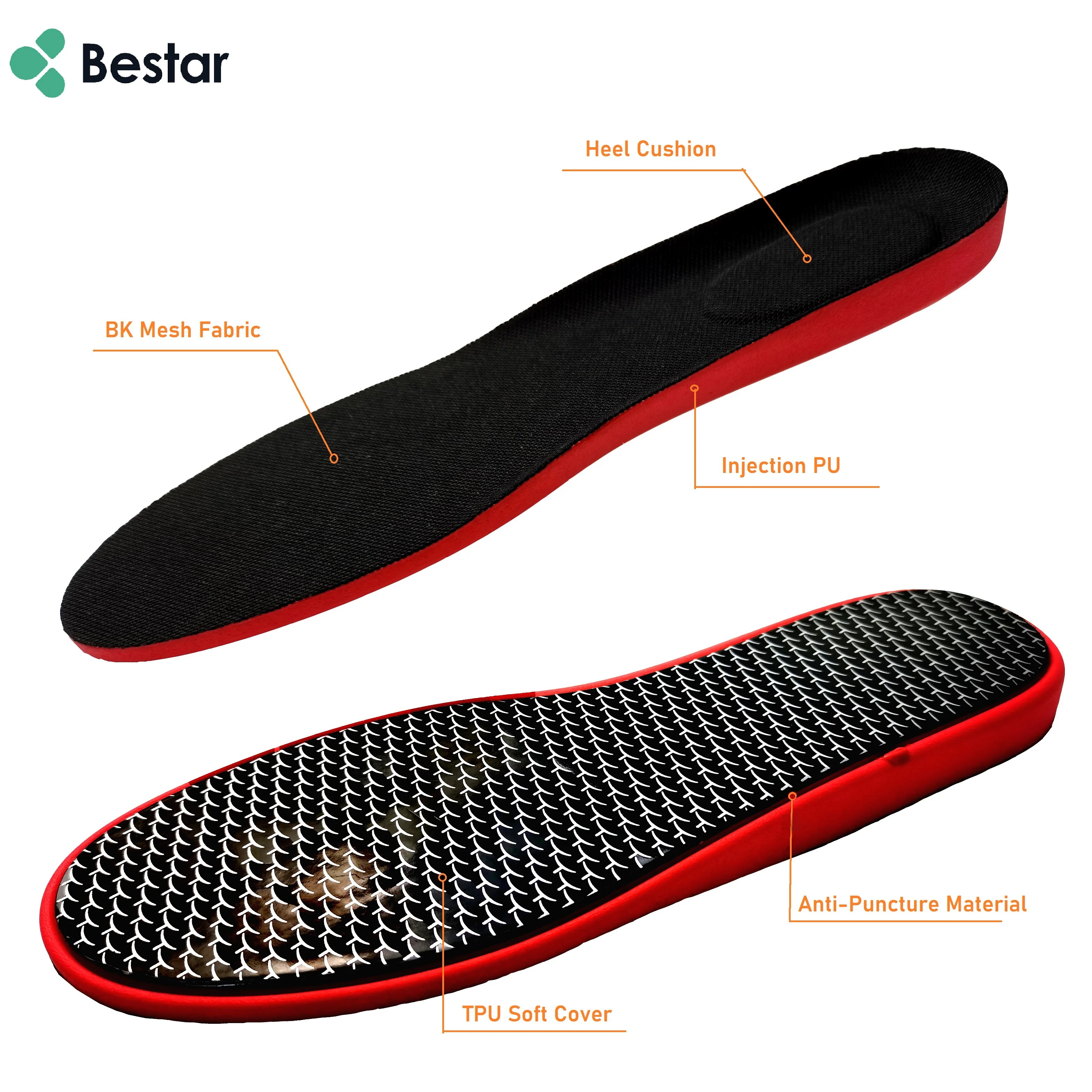 Soft Puncture Resistant Insole Safety Work Protection Shoe Pad Light Weight 