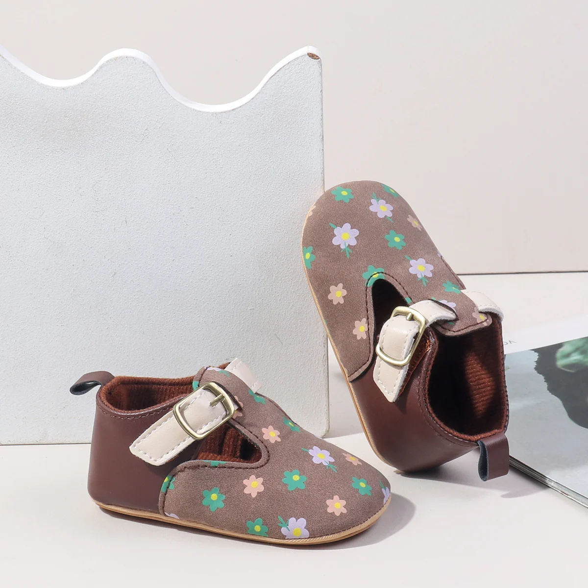 Hot Selling Anti-slip Pu Leather Princess Baby Toddler Girl Shoes details
