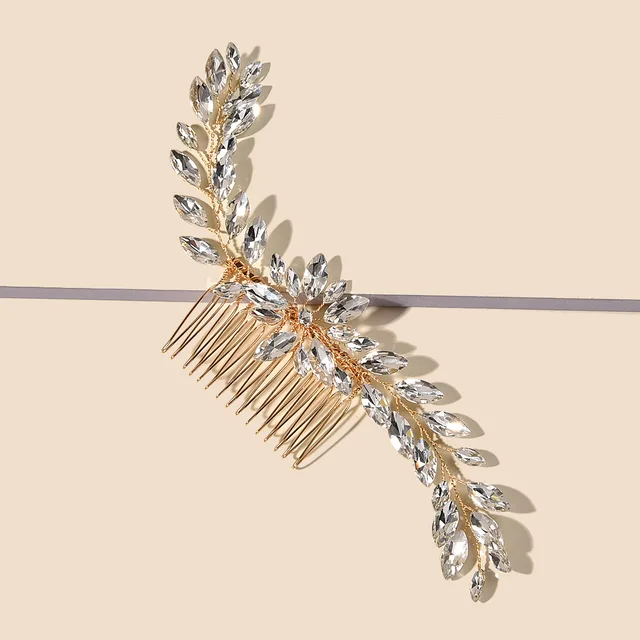 Hot selling bridal headdress handmade inlaid rhinestone hair comb insert comb alloy hair accessories