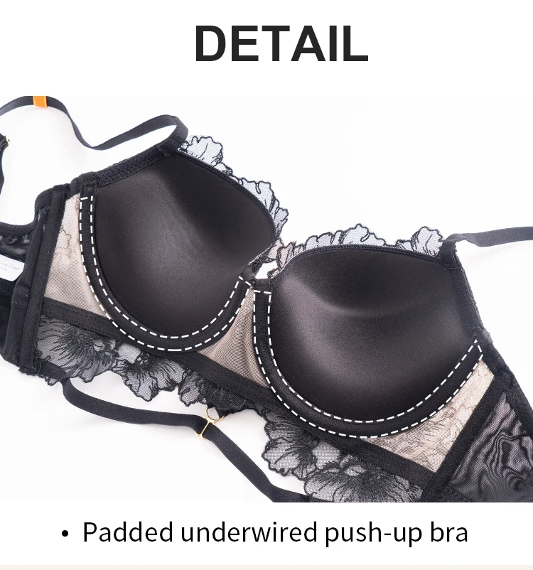 Women S Lace Embroidery Lingerie Set Push Up Bra Panty Set Sexy