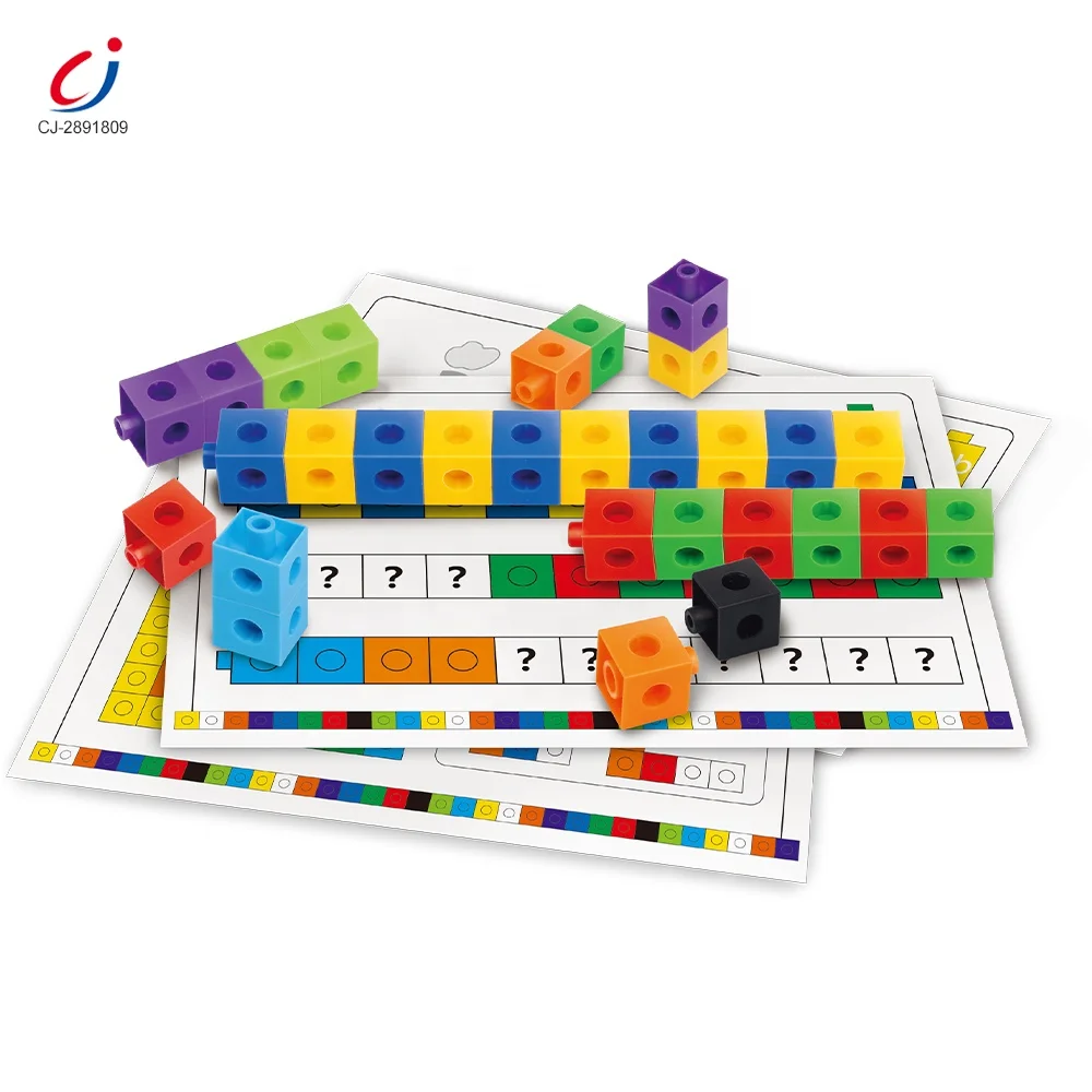 Chengji hot sellers early education toy counting cubes snap block intelligent diy plastic educational cube block toys