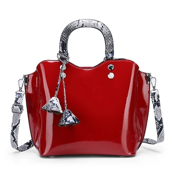 autumn fashion women leather handbags PU handbag leather Shiny patent leather bag women tote bag handbag
