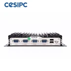 Quad Core New J1900 2 LAN Fanless Industrial Mini PC 12v Stock Embedded Computer J1900 Quad Core 2.0ghz Onboard 4GB FCC 64GB/128GB SSD