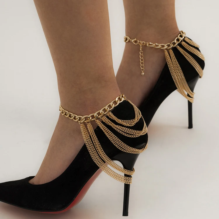 Hip Hop Multilayer Metal Chain Tassel 