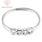 Jewelry Silver Hot Sale Custom Engraved Names Jewelry Personalized Silver Color Stainless Steel Charm Bracelets