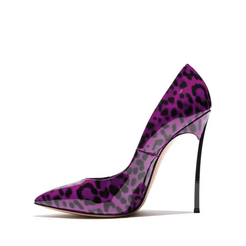 patent leather leopard pumps