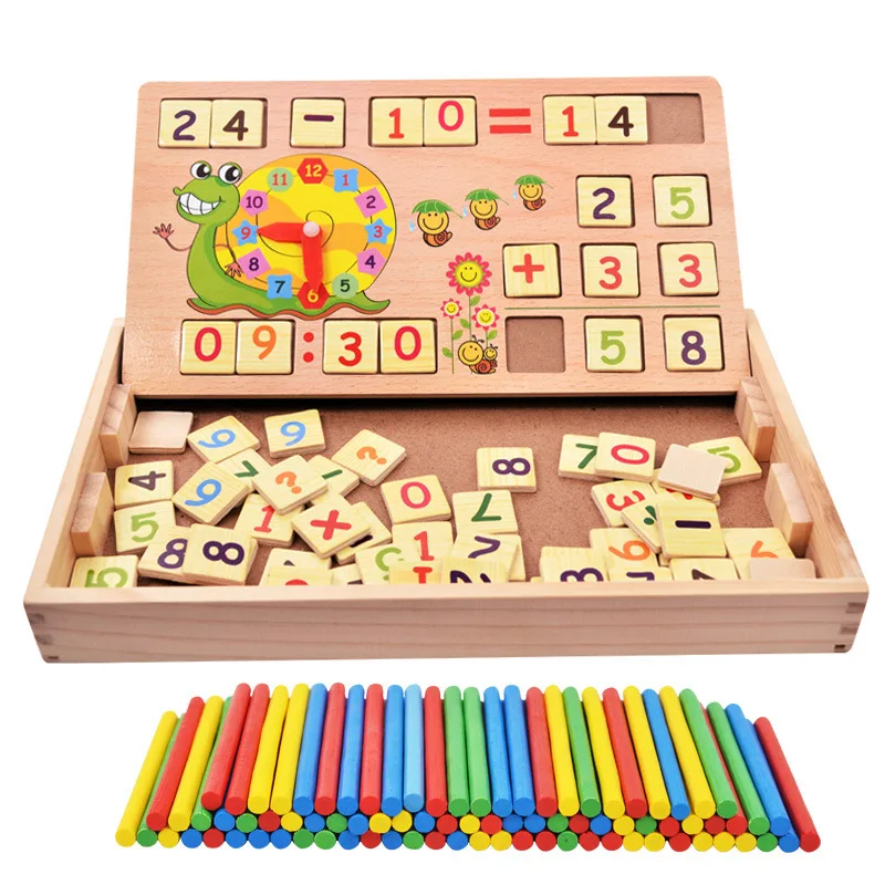 Hot Selling Wooden Digital Educational Computer Box Kids Match Board Game
