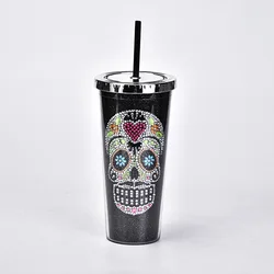 wholesale large capacity BPA free plastic water bottle 700ml halloween straw cup for kids