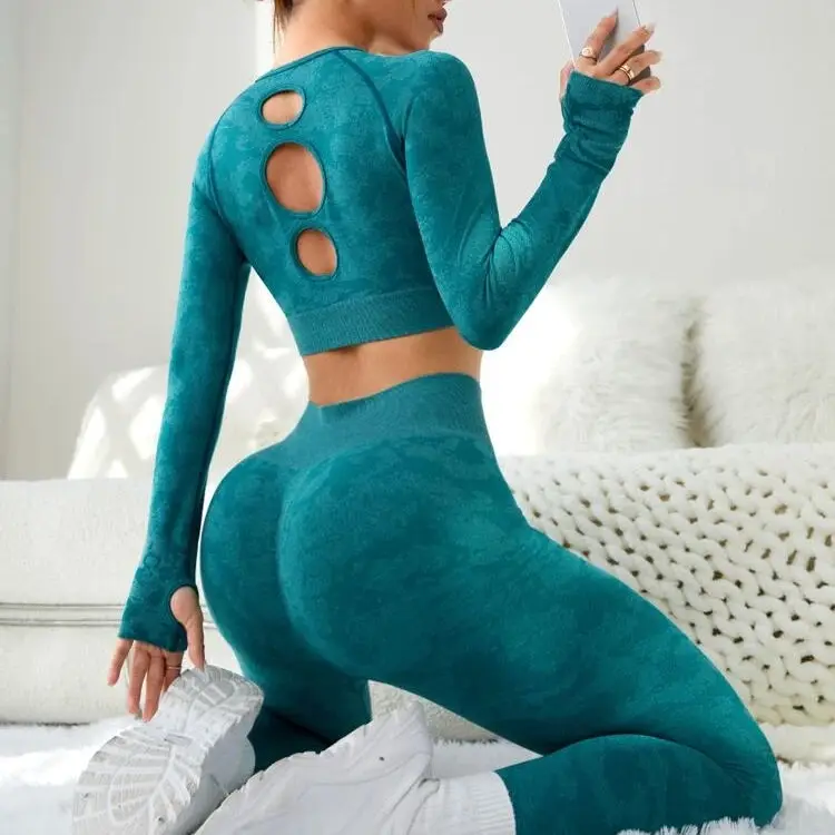 Custom LOGO Hot selling New Seamless Women Yoga Sets Workout Running Yoga Wear Top Push Up leggings Sportswear Gym Fitness Sets