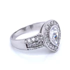 White Water Ring Ring Ring Ring Wholesale Pear Cut White Zircon Water Drop Shaped Gemstone Value 925 Silver Ring