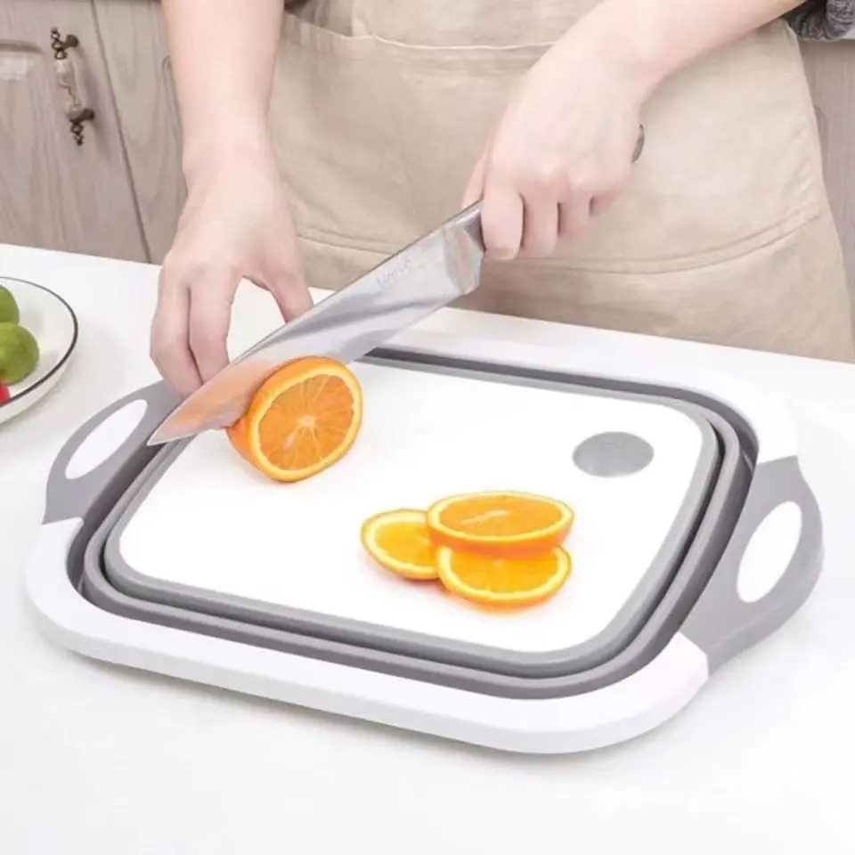 Multifunction Collapsible Cutting Board Dish Tub 3 In1 Folding Sink