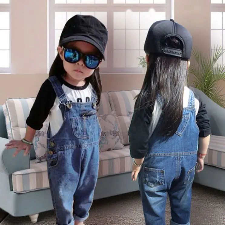 New Item Kids Denim Suspenders Trousers Baby Boys And Fashionable Jeans Children Long Overall Pants