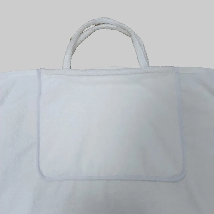 2 in 1 beach towel bag custom cotton plain color beach pool bath towel with tote bag