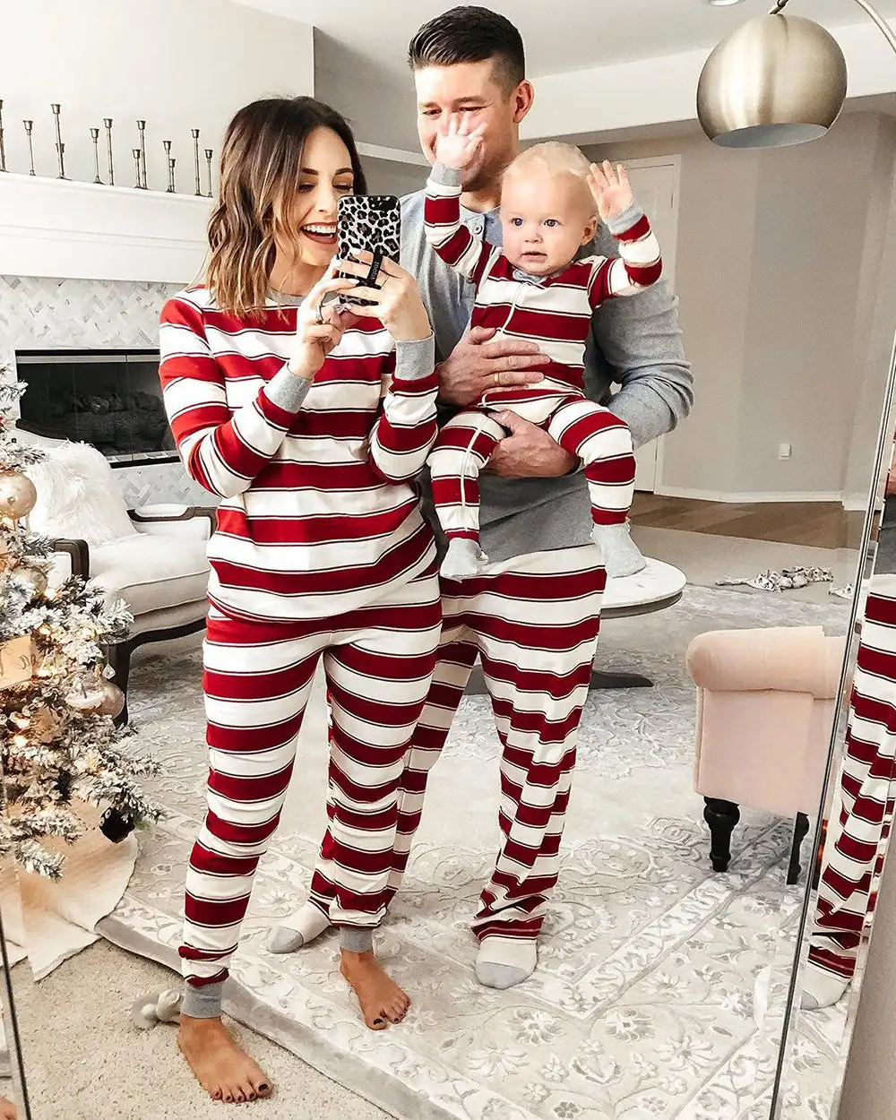 Wholesale Custom Logo Kids Toddeler Family Christmas  Onesie Pyjamas Pajamas for Women