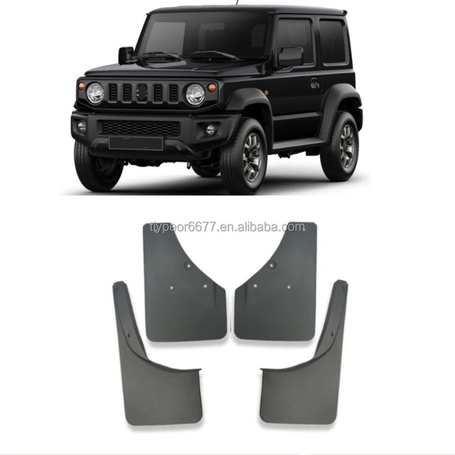 product tiypeor door mud flap set front rear set of 4 black for suzuki jimny 2019 2021 car mud flaps splash guards easy installation-3