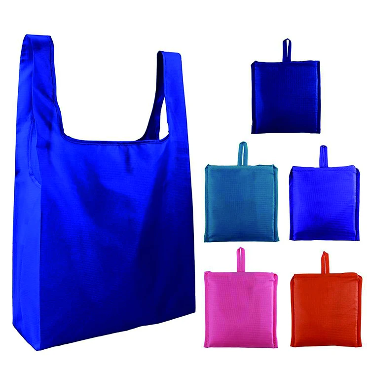 Washable Durable eco friendly waterproof grocery tote bag foldable resusable nylon shopping tote bag