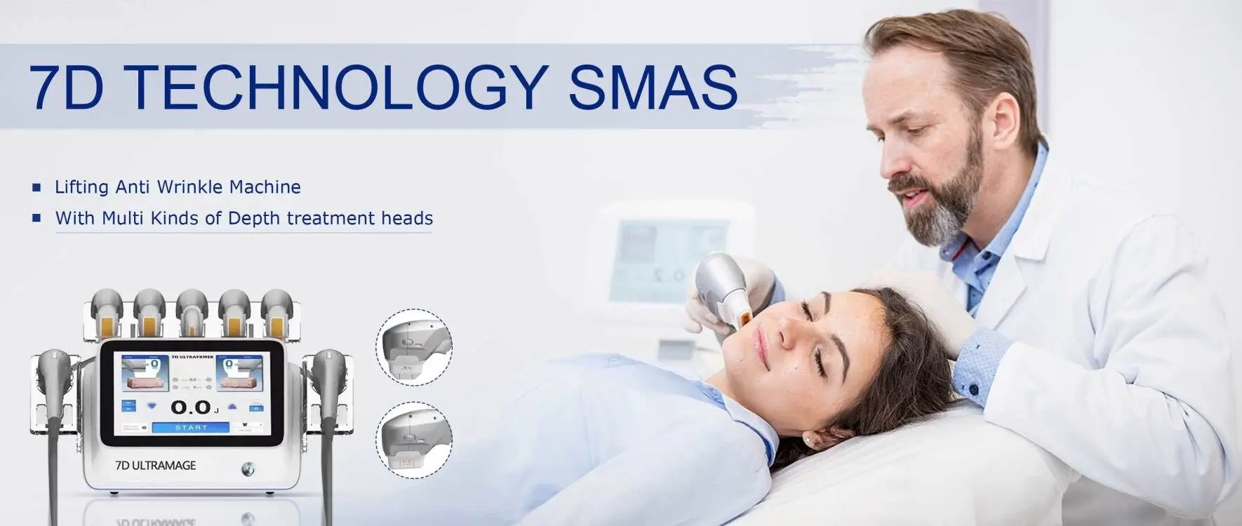 7D HIFU Machine – Face Lifting & Body Slimming Device for Salons 5 TECHNICAL SPECIFICATIONS <ul> <li>Power: 500W</li> <li>Voltage: 100V/110V/220V</li> <li>Energy output: 0.1J-3.0J</li> <li>Screen Size: 10.4 inches touch screen</li> <li>HIfu Cartridges: 1.5mm/2.0mm/3.0mm/4.5mm/6.0mm/9.0mm/13.0mm</li> <li>Cartridge Shots: 20,000 / 30,000 shots</li> <li>Dot distance: 1-2mm</li> <li>Frequency: 2MHz / 4MHz / 7MHz</li> <li><span class="attr-name J-attr-name" title="HIFU Length" data-spm-anchor-id="a2700.wholesale.0.i34.67a066f4kJ6h3j">HIFU Length: </span>5-25mm Adjustable</li> <li>Package Size: 57*51*131CM</li> <li>Package Weight: 36 kg</li> <li>ReturnPolicy: <b class="magic-5"><span style="color: #2196ed;">30 Days Money back guarantee</span></b> <a href="http://skintechx.com/refund_returns" data-sm="true">Return Policy</a></li> <li>ShippingDetails: <b class="magic-5"><span style="color: #2196ed;">FREE SHIPPING fast delivery</span></b> <a href="https://skintechx.com/shipping-policy" data-sm="true">Shipping policy</a></li> </ul> 7D HIFU Machine – Face Lifting & Body Slimming Device for Salons