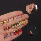 Piercing Jewelry Creative Stainless Steel Threaded Nose Nail Fruit Pattern Piercing Jewelry