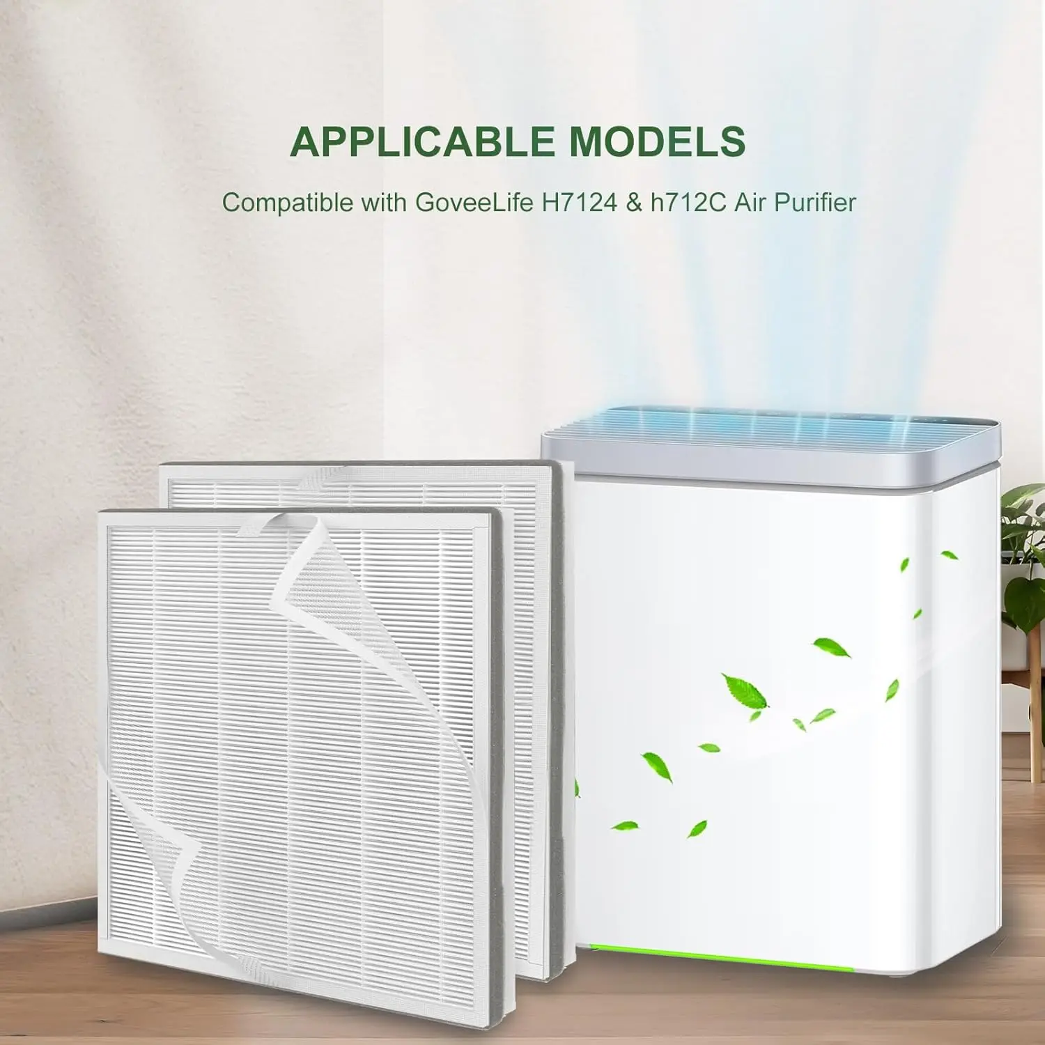 product walson premium air purifier h7124 h13 true hepa replacement filter washable pre filters for goveelife smart air purifier part-4