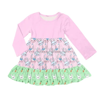 Newly Boutique Girls Wholesale Dress Market Baby Clothing Romper girls boutique clothing outfits Rabbit Girls' Dresses
