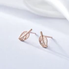 Rose Gold Earring Stud Earrings 925 Silver Hollow Out Rose Gold Plated Tiny Nickle Free Piercing Earring Stud
