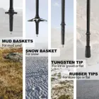 Sticks Telescopic Aviation Aluminum 7075 Tracking Walking Hiking Sticks Trekking Poles-Quick Adjustable Locks
