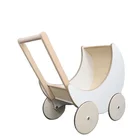 4 Wheels Baby Wooden Stroller Walker Cart Toy For Infant Newborn Push Pull Wagon Cart EN71 No.4306