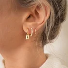 Charms Earring Earrings Hoop Drop Earring 925 Silver Gold Vermeil Signet Emerald Charms Hoop Earring Women
