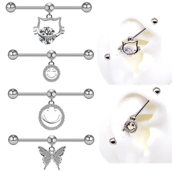 Gaby new design Spring summer season industrial barbell piercing dangle industrial barbells Body Piercing Jewelry