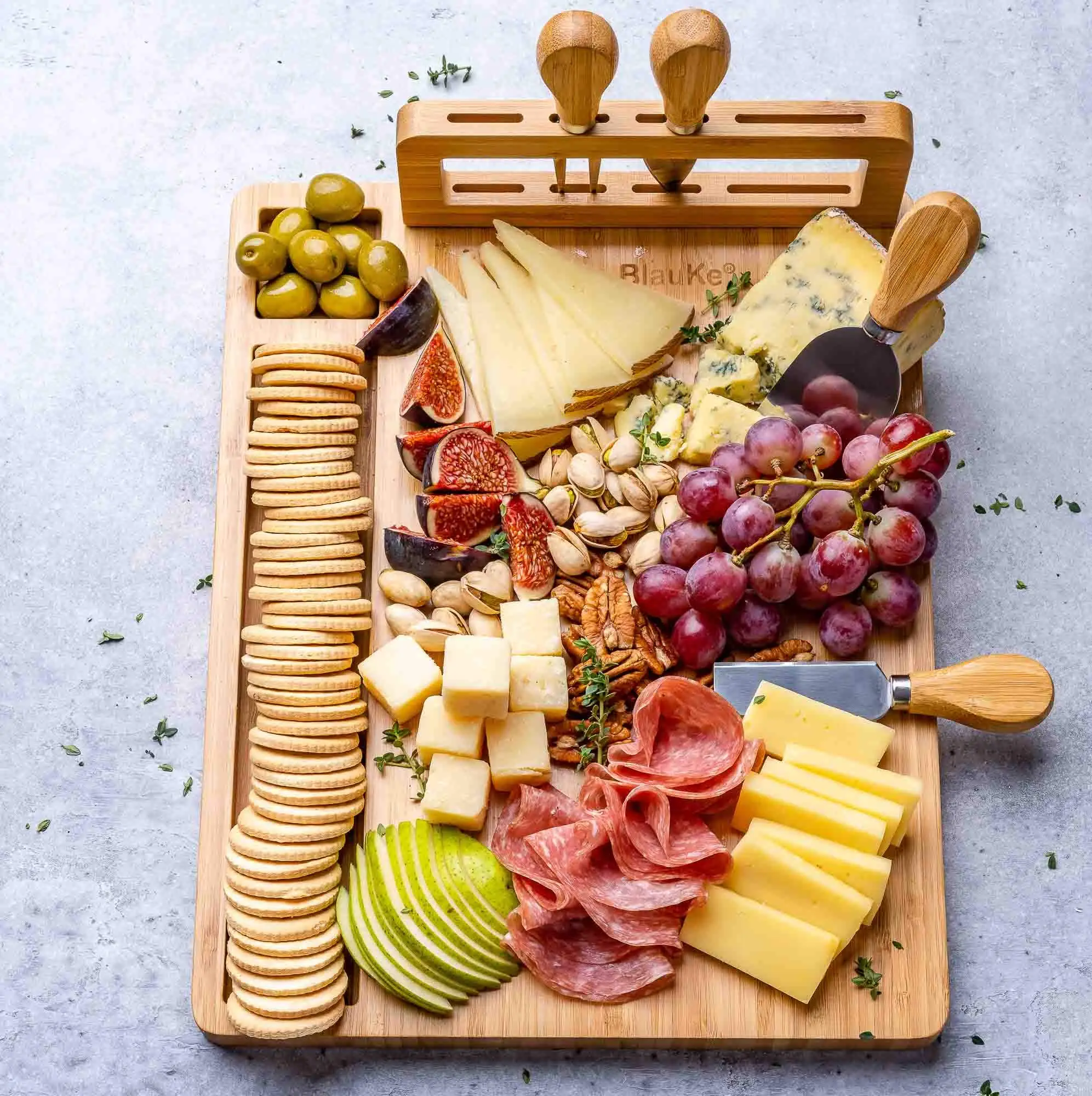 wooden mini charcuterie platter bamboo cheese cutting board gift