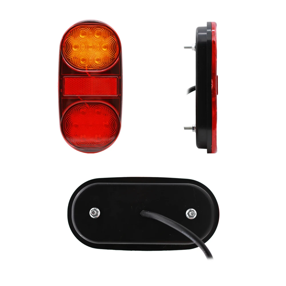 product 14led tail lamp rear tail lamp red and yellow brake steering ellipse modified tail lamp 12v24v-30