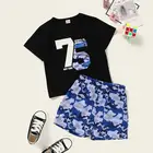 Boys Short Shorts Baby DIDIBUBU Cotton Boys Short Sleeve Camouflage Casual Top Shorts Organic Baby Clothing