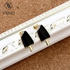 Black Earrings Stud VANFI Brass Cute Black Acrylic Earrings Ice Cream Popsicle Stud Earrings