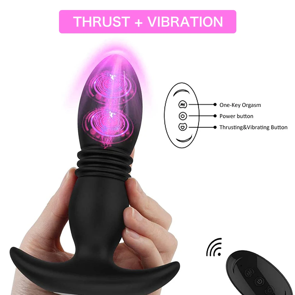 Wholesale Wireless Remote Control Retractable Prostate Massage Anal