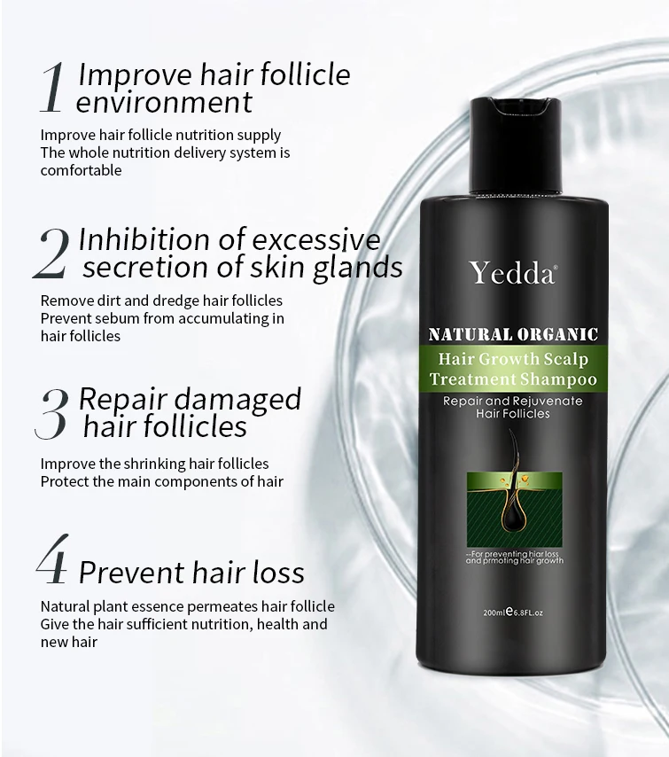 yedda 100% natural and organic regrowth shampoo ha