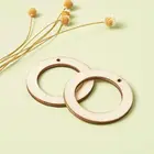 Wood Earrings Round Wooden Charm Pendants Wood Stud Earrings Hypoallergenic For DIY Craft