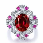 Set The Fine Quality S925 Sterling Silver Plated 18k Gold Set With Ruby Ring With Certificate