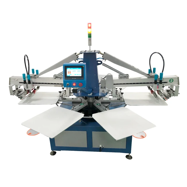 product 1 color automatic carousel silk screen printing machine for t shirts cloths textil garment-8
