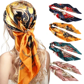 Wholesale Custom Design Printed Fashion Chiffon Silk Scarf Custom For Women