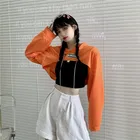 Hot Hot Selling Fashion Logo O Neck Loose Soft And Comfortable Ladies Crop Top Hoodies