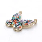 Pendant Bohemian Golden Plated Color Crystal Butterfly Pendant Custom Zinc Alloy Charms For Women
