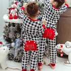 Baby Family Christmas Pajamas Sets White Black Plaid Baby Kids Matching Family Christmas Pajamas With Butt Flap