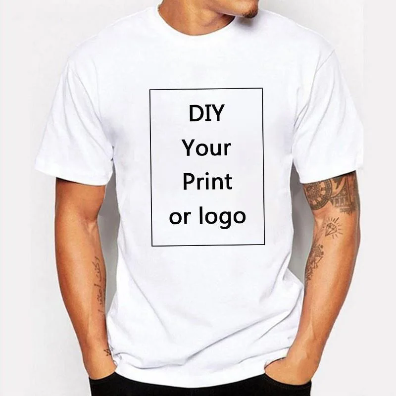 Customizable Unisex Men's T-Shirt 100% Cotton Knitted Fabric Print Pattern Accepts Logo Design for Uniform Clothes
