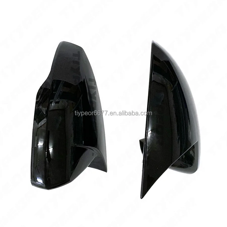 product for vw volkswagen polo 2019 2023 wing mirror cap covers bat style glossy black one pair-5