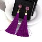 Rose Earrings High Quality Fashion Gold Rose Flower Metal Wholesale Tassel Earrings For Women