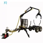 Equipment Forest Equipment Tractor Hydraulic Timber Loading Traile Log Wagon With Crane Grapple Timber Trailer